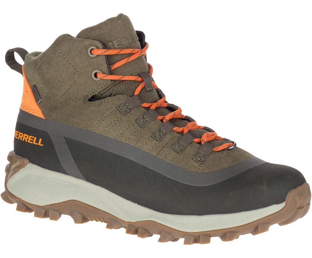 Botas Homem - Merrell Thermo Snowdrift Mid Shell Waterproof - Verde Oliva - URG043817